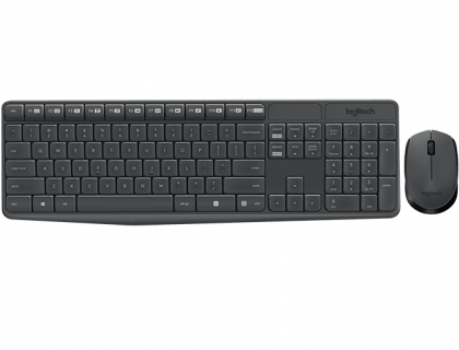 Logitech MK235 Wireless Keyboard and Mouse Black USB (920-007948)