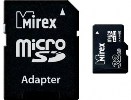 Mirex microSDHC Class 10 32GB + SD adapter (13613-AD10SD32)
