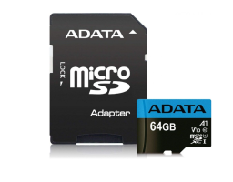 ADATA Premier 64Gb MicroSD + SD адаптер (AUSDX64GUICL10A1-RA1)