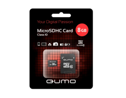 QUMO 8Gb MicroSD + SD адаптер (QM8GMICSDHC10)