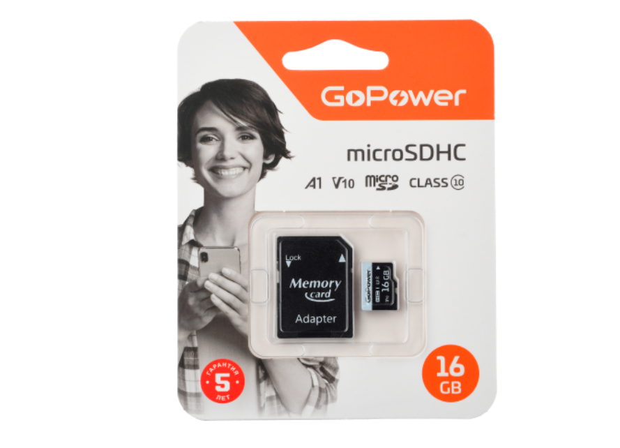 GoPower 16Gb MicroSD + SD адаптер (00-00025674)